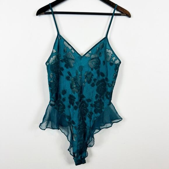 Victoria's Secret Gold Label Vintage Teal Teddy Size Medium - Picture 1 of 6